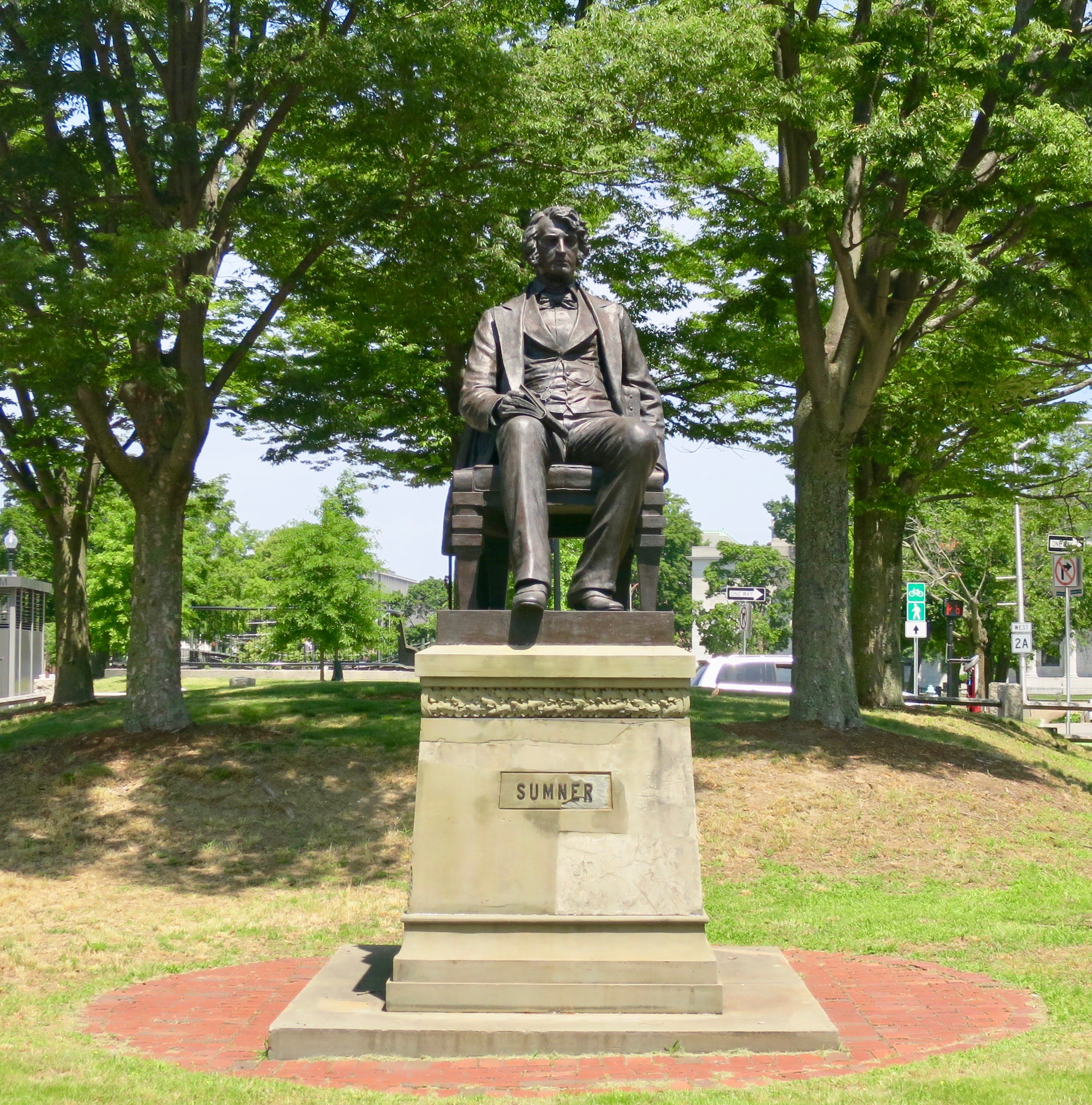 Charles Sumner statue created by Anne Whitney
