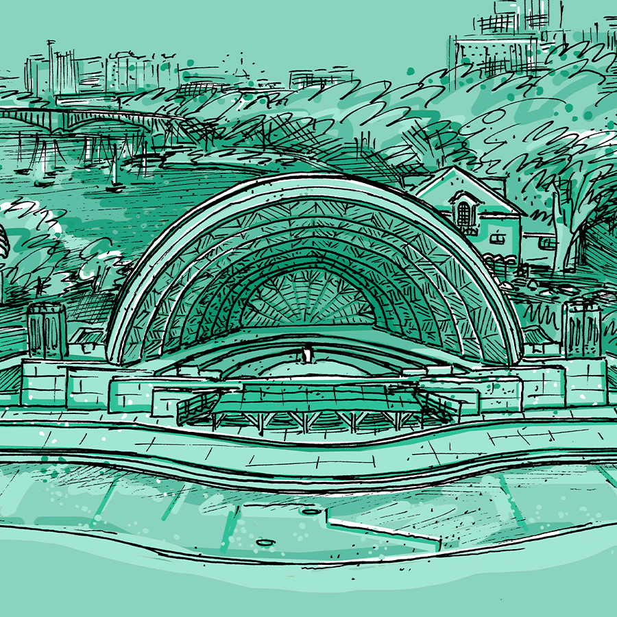Illustration of the Edward A. Hatch Memorial Shell Dome Rehabilitation