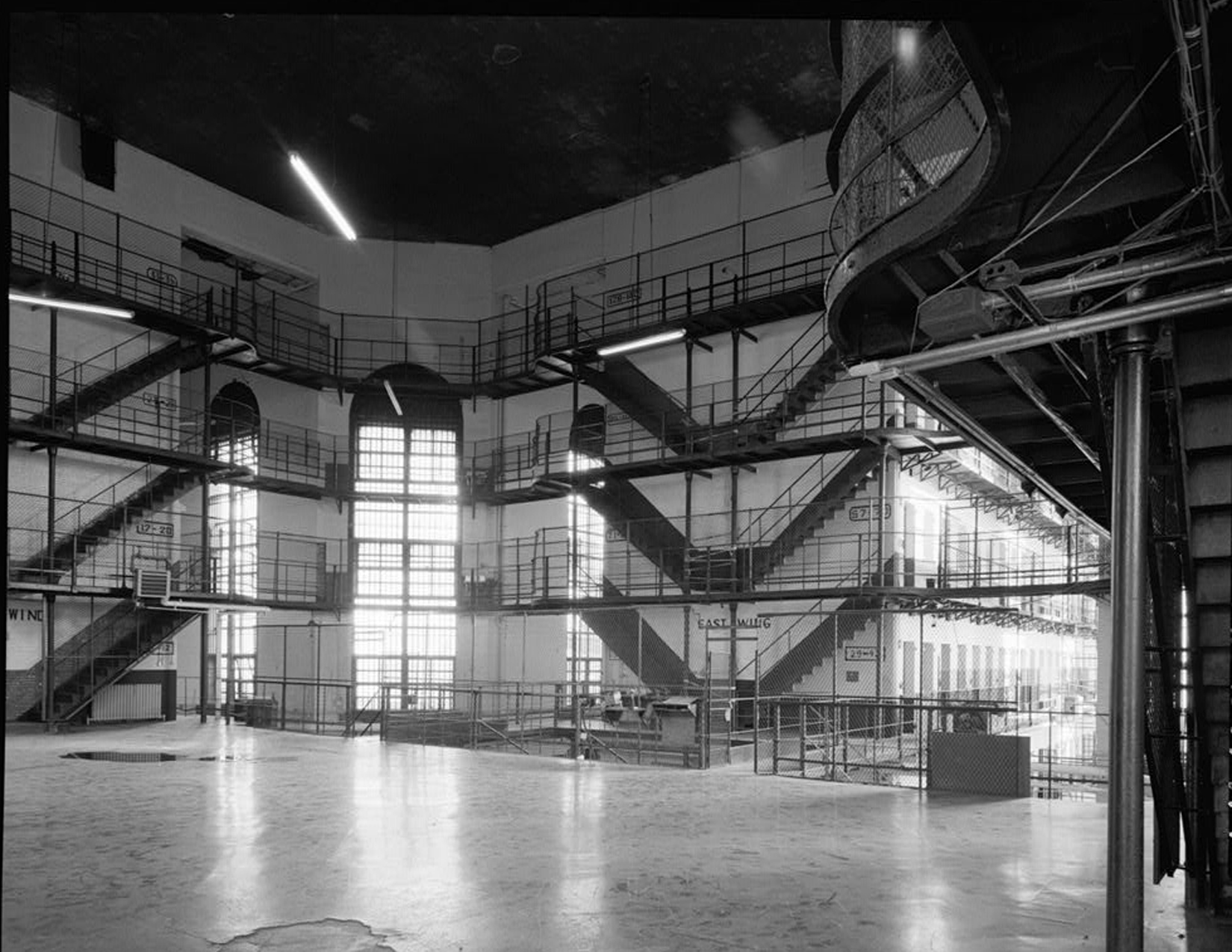 Image of the Charles Street Jail interior before the renovation