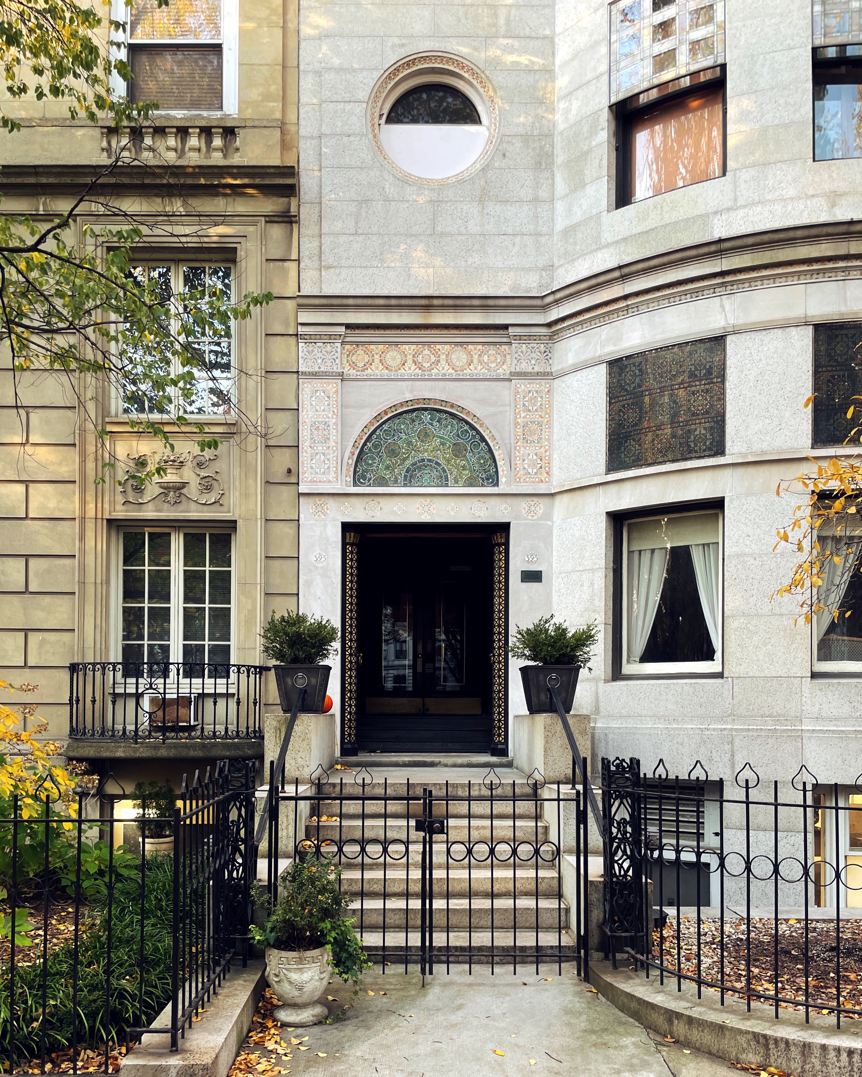 Front facade of the Ayer Mansion.