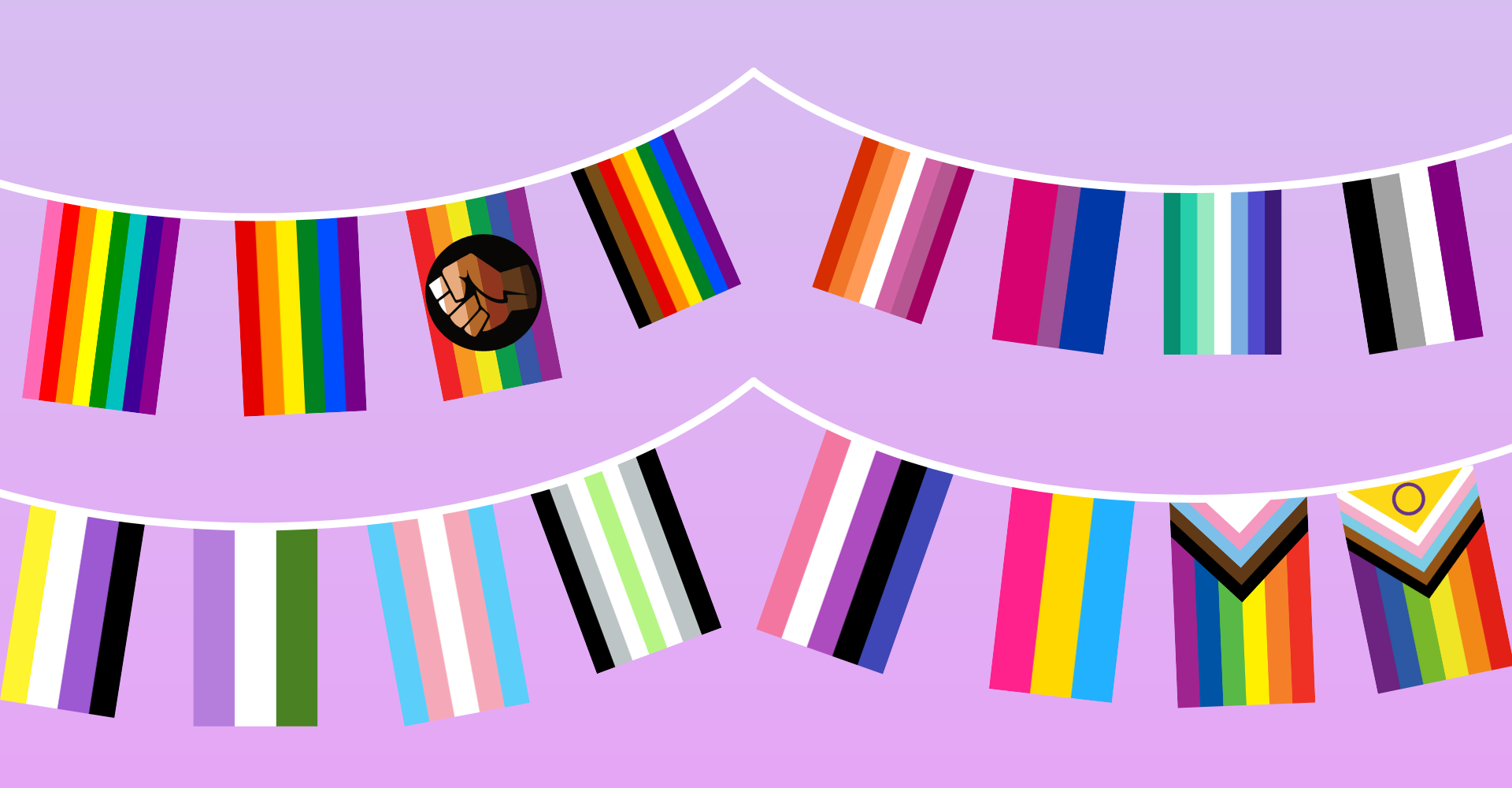 Various Pride Flags Displayed