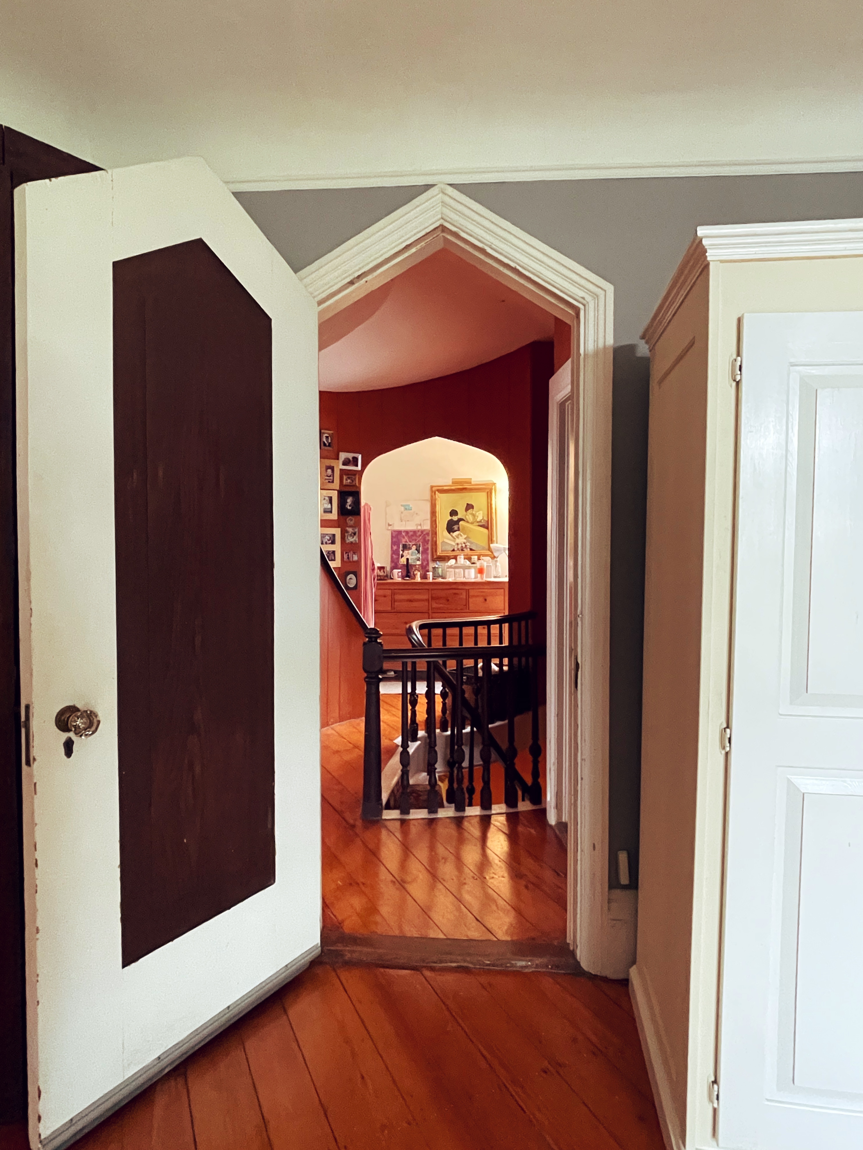 Looking through upstairs doorway