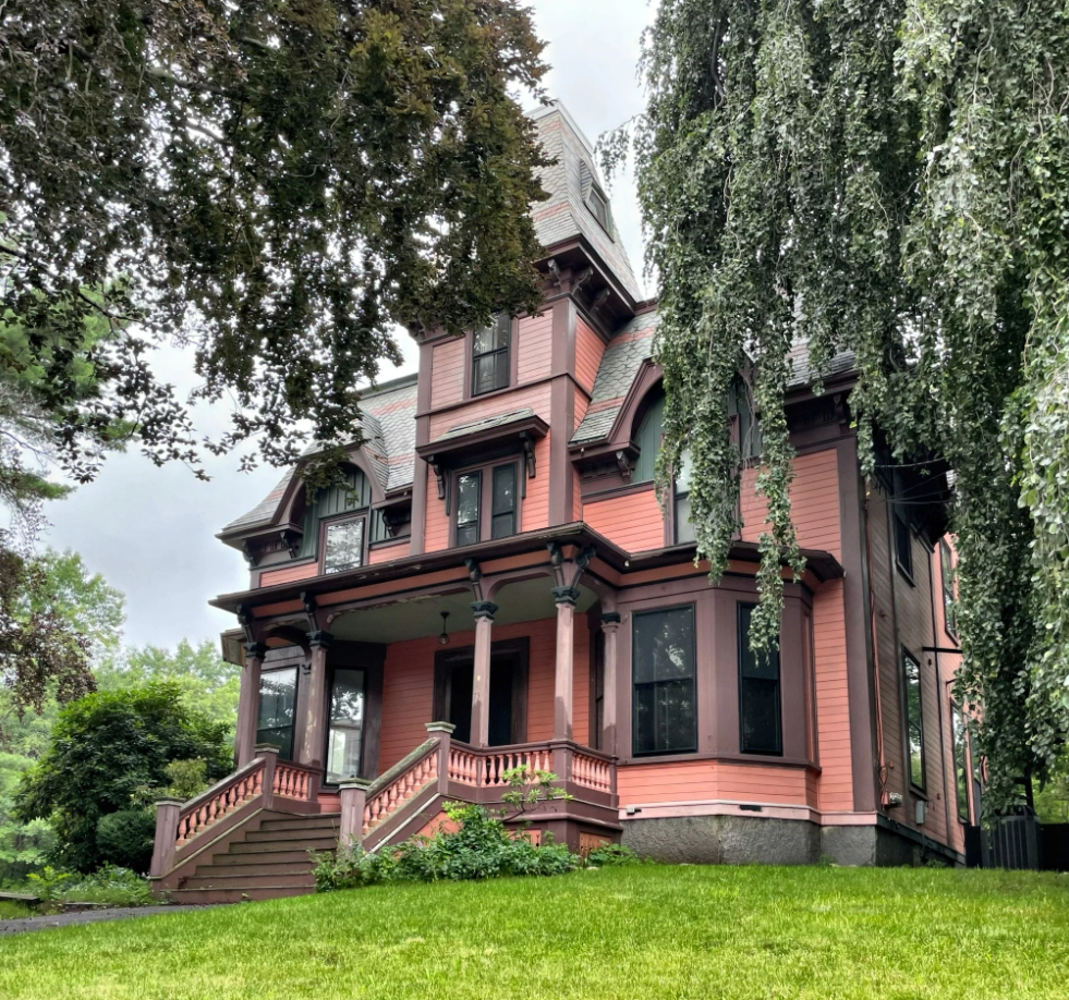 Outside view of pink house