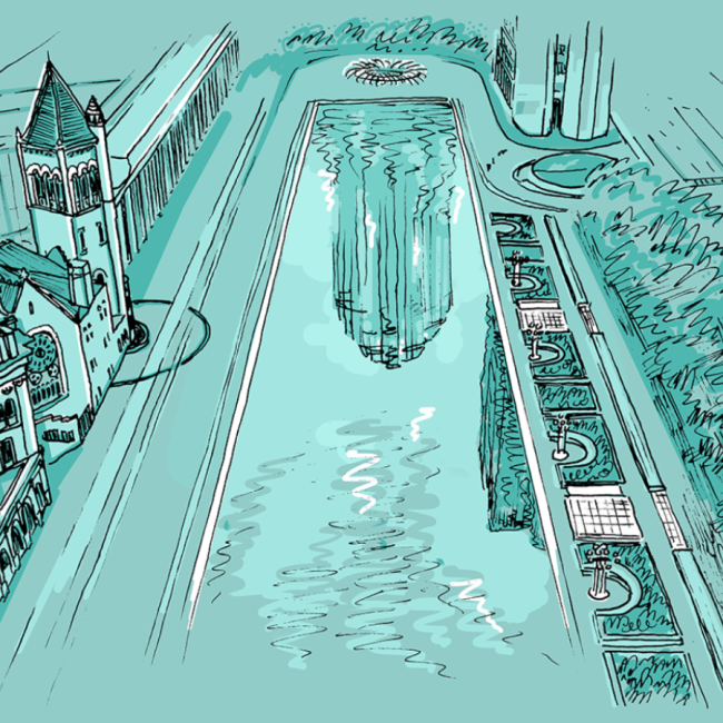 Christian Science Plaza Illustration